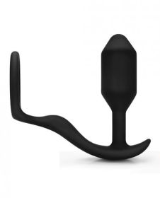 B-Vibe Snug, Tug Weighted Silicone &amp; Penis Ring Black