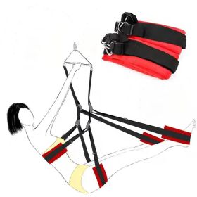 Upgraded Sex Swing Sex Furniture Fetish Bandage Adult game Soft Seat And Leg Pad Hanging Erotic Swing Sex Toys for Couples Flirt (STYLE: general version)