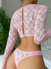 Lace Lace Girl Clothing See Through Sexy Long Sleeve Sexy Lingerie Bra Set