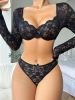 Lace Lace Girl Clothing See Through Sexy Long Sleeve Sexy Lingerie Bra Set